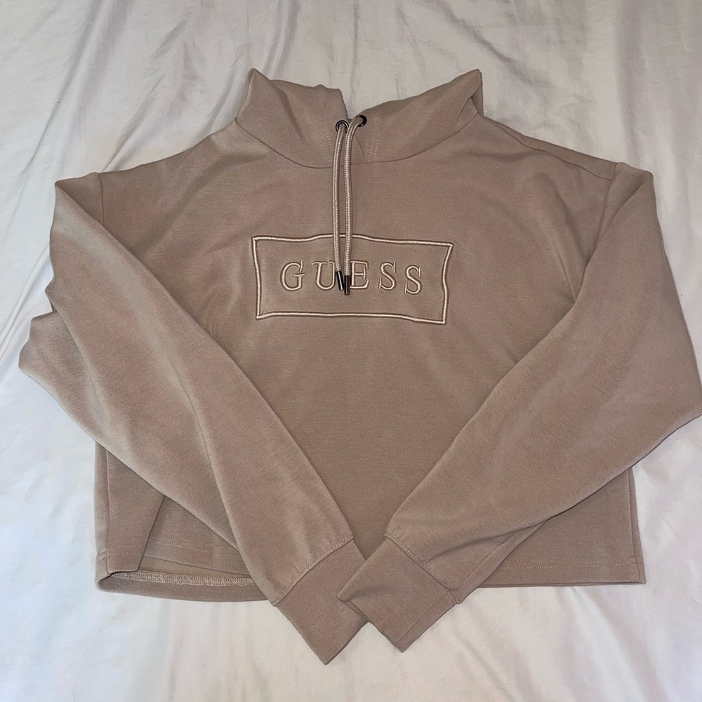 Guess - Beige Hoodie with Drawstring